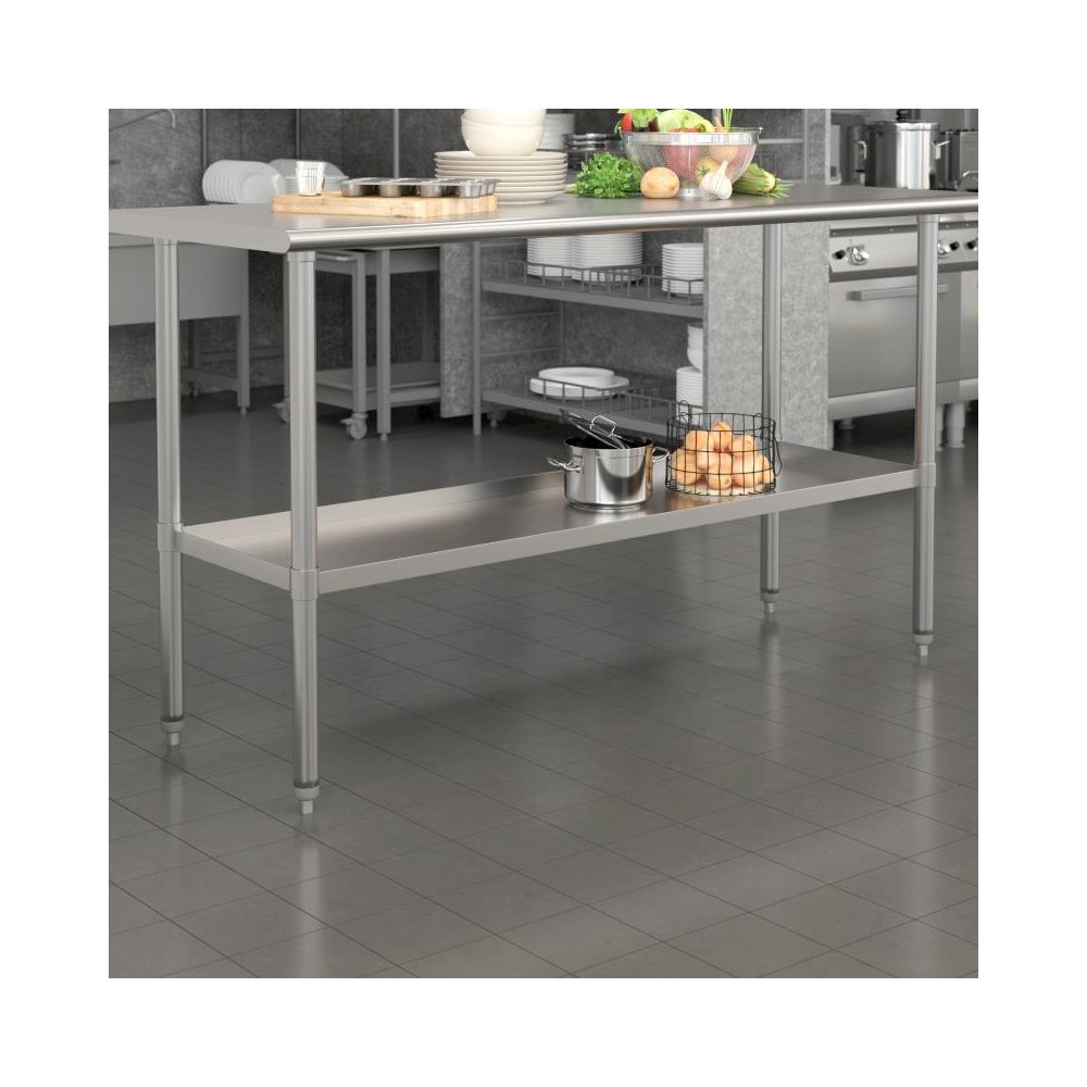 Galvanized Under Shelf for Prep and Work Tables - Adjustable Lower Shelf for 30" x 72" Stainless Steel Tables. Picture 2