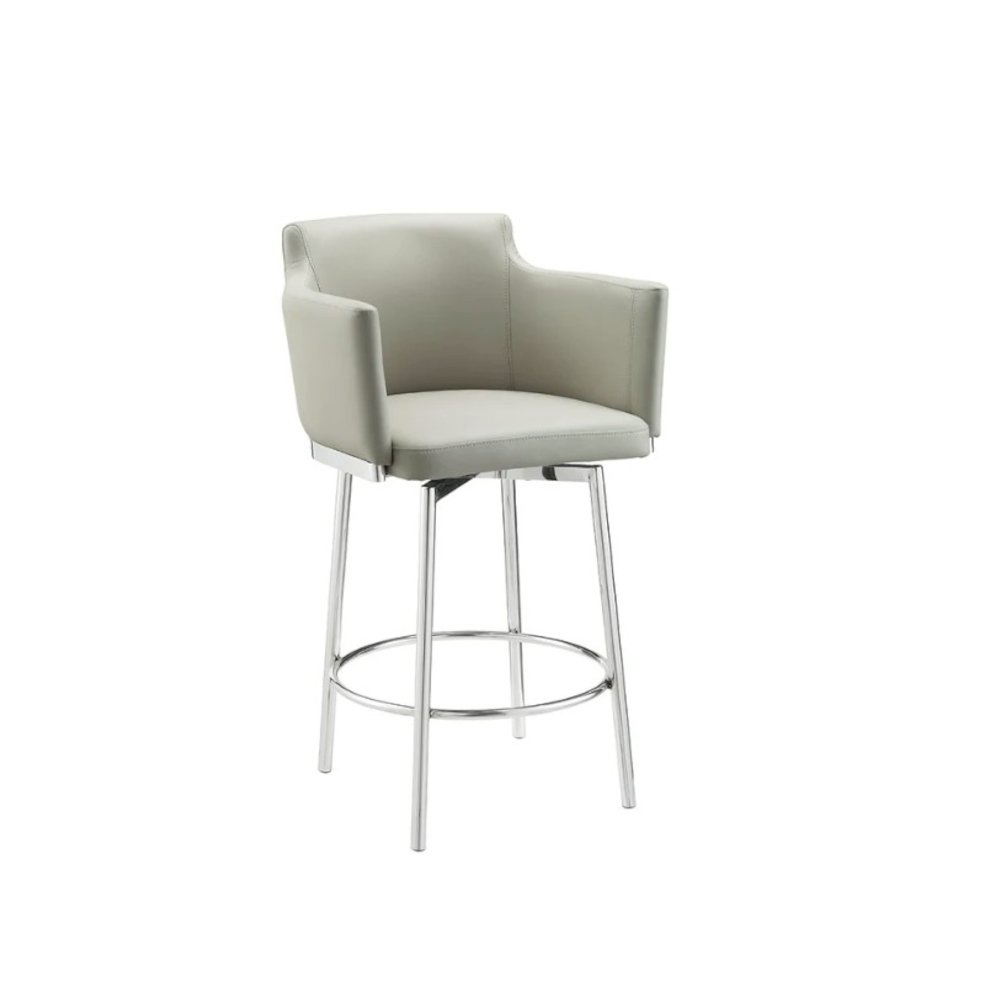 Suzzie 180 swivel arm counter stool in taupe pu-leather. Picture 1