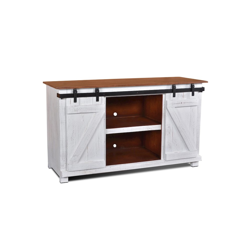 Westgate 60" Sliding Barn Door TV Stand - White. Picture 3