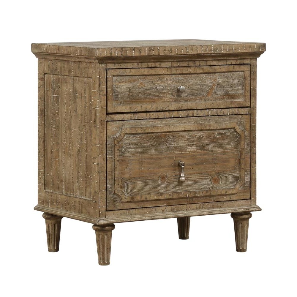 Sandstone Buff Nightstand with Rustic Casual Design and Durable Construction. Picture 1