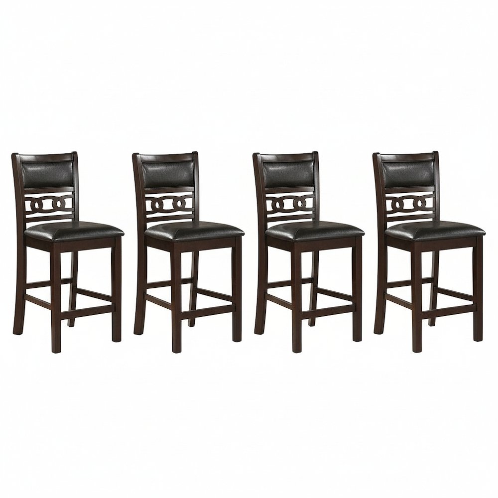 Gia Ebony Wood Counter Chair with PU Seat (Set of 4). Picture 3