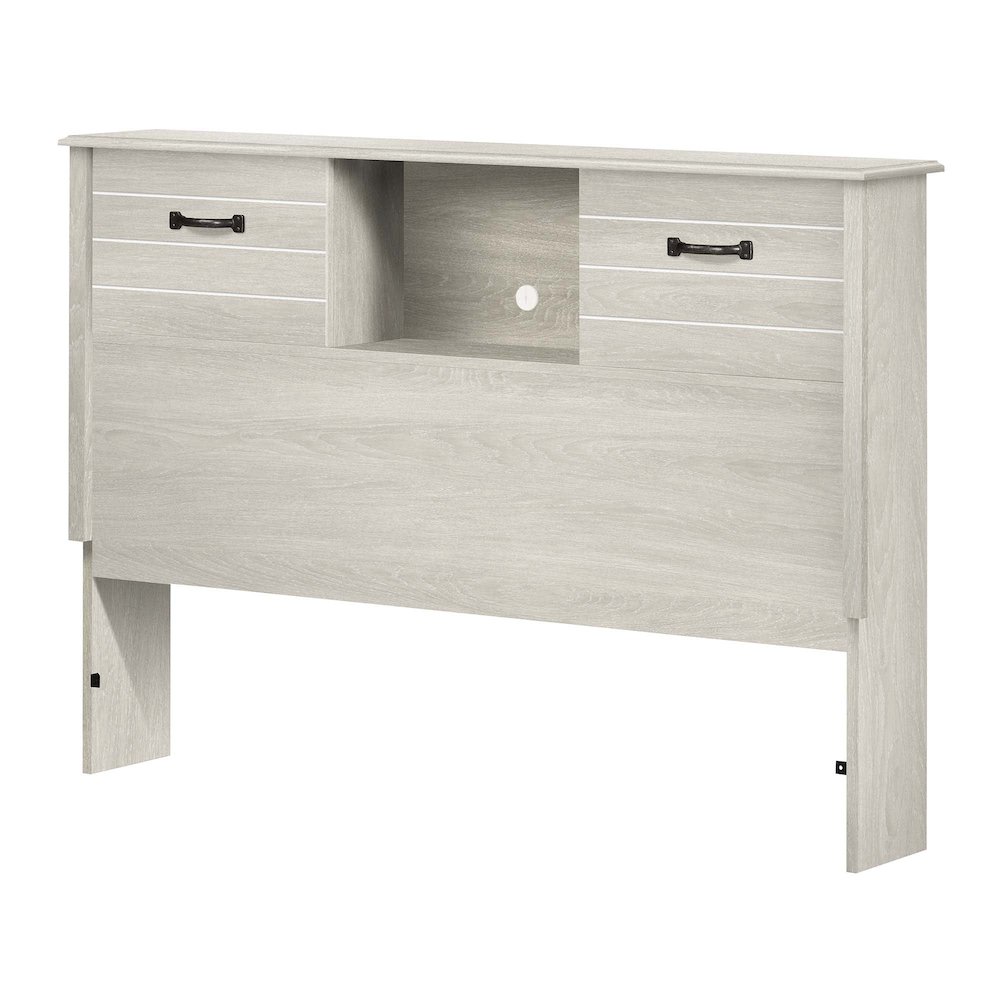 Ulysses Bookcase Headboard, Winter Oak. Picture 1