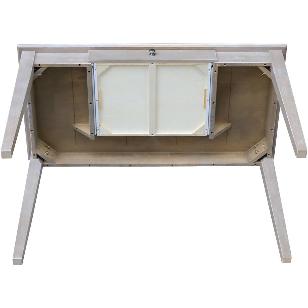 Writing Desk With Drawer, Washed Gray Taupe. Picture 3