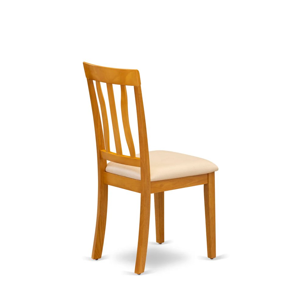 Antique Dining Chairs - Linen Fabric Upholstered Wooden Chairs, Set of 2. Picture 4