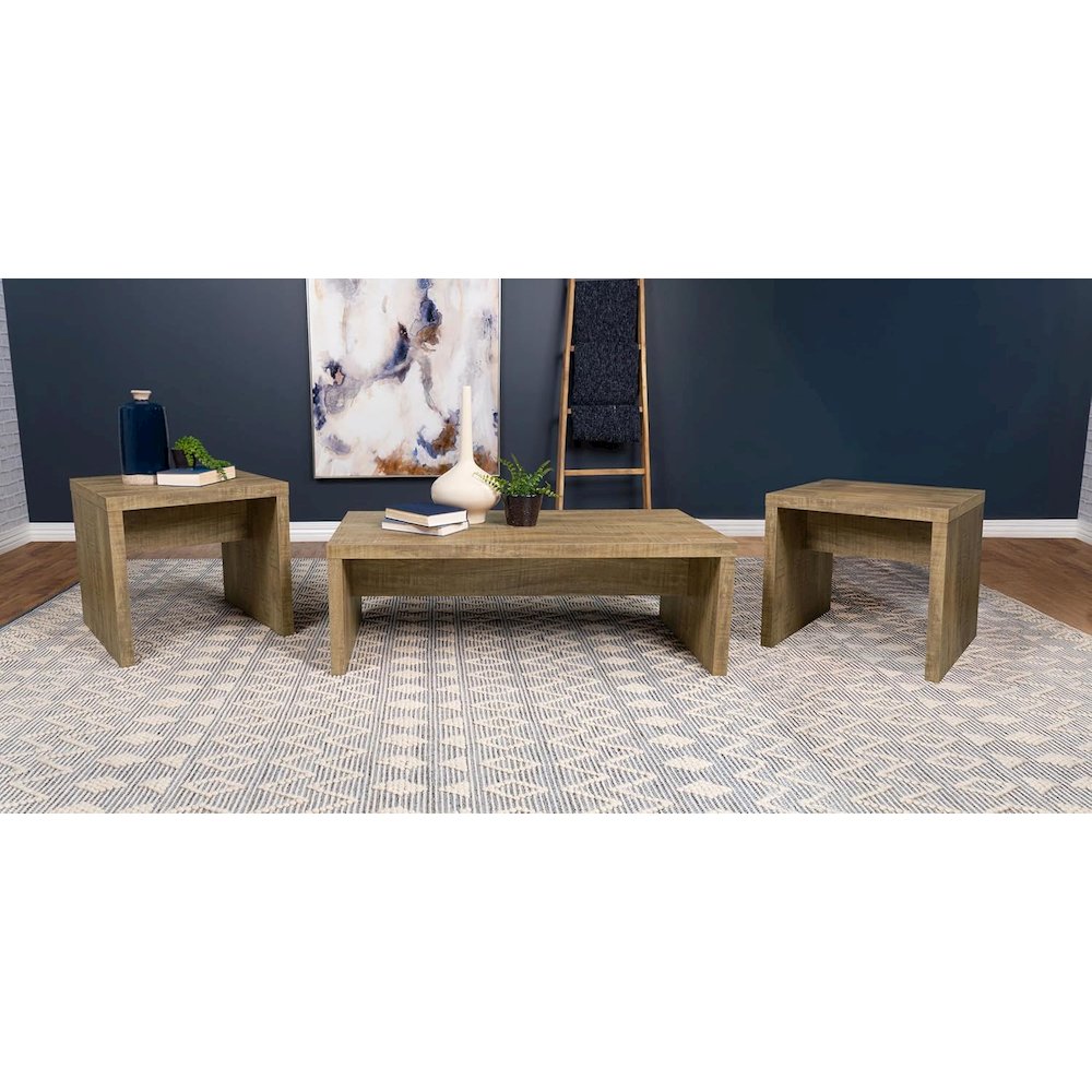 Lynette 3-piece Rectangular Coffee and End Table Set Mango. Picture 4