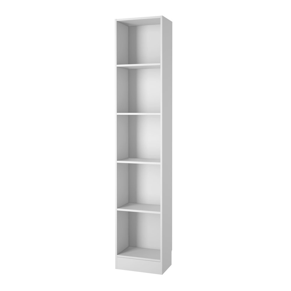 Basic Tall Narrow 5 Shelf Bookcase - White. Picture 2