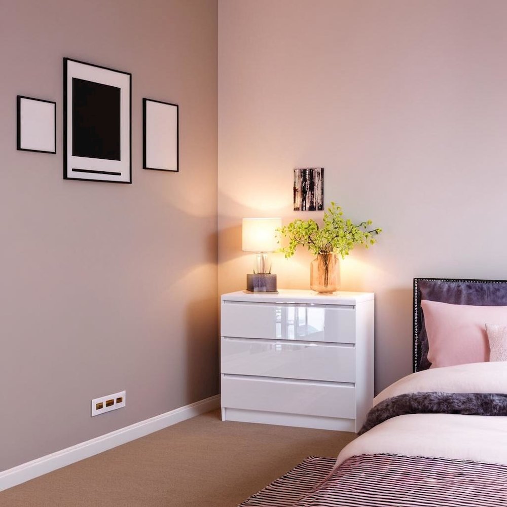 Furnifact White 3 Drawer Dresser – Modern 3 Drawer Dresser for Bedroom, Closet, or Entryway – Sleek and Functional Three Drawer Dresser for Compact Storage. Picture 5