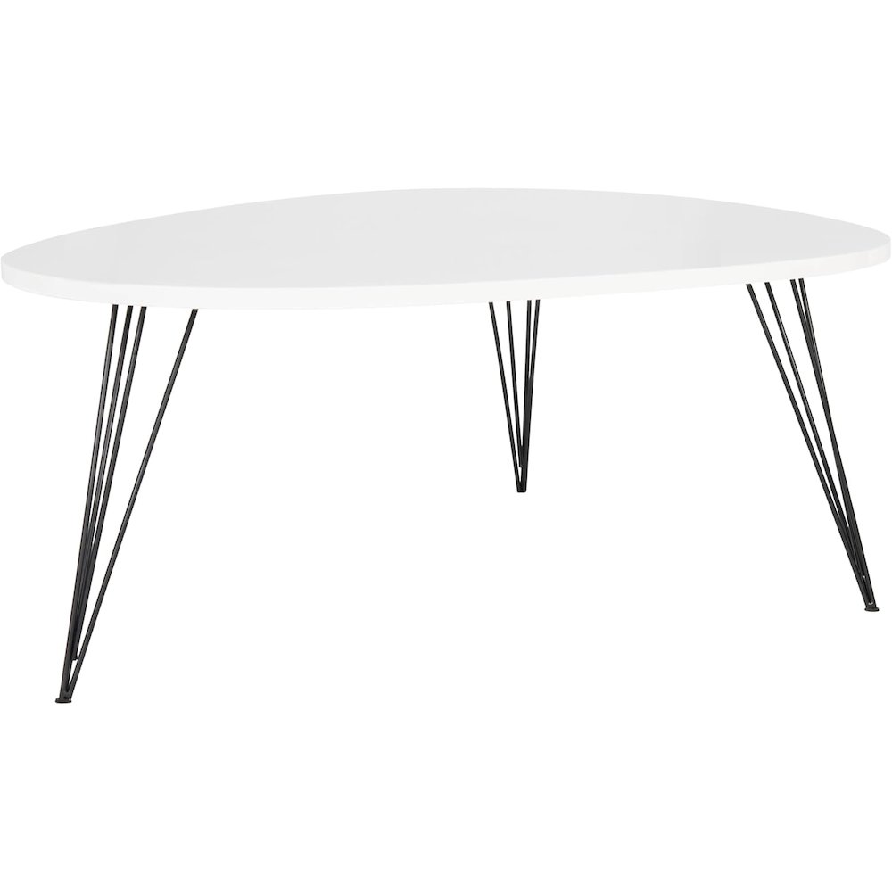 Home Collection Wynton Mid-Century Modern White and Black Coffee Table. Picture 1