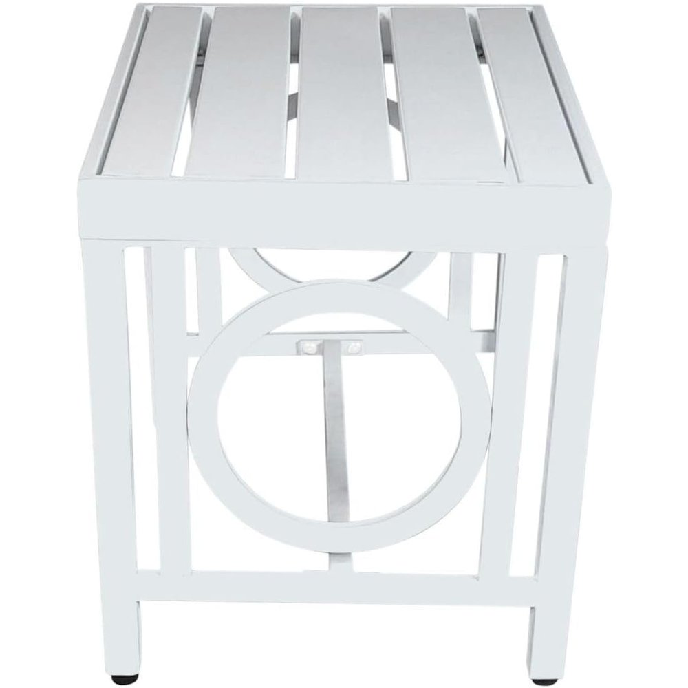 Grammercy Outdoor Chair and Side Table - White. Picture 3