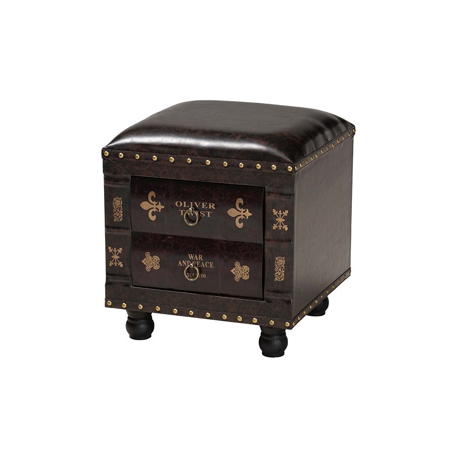 Leather Upholstered Wood Storage Ottoman. Picture 22