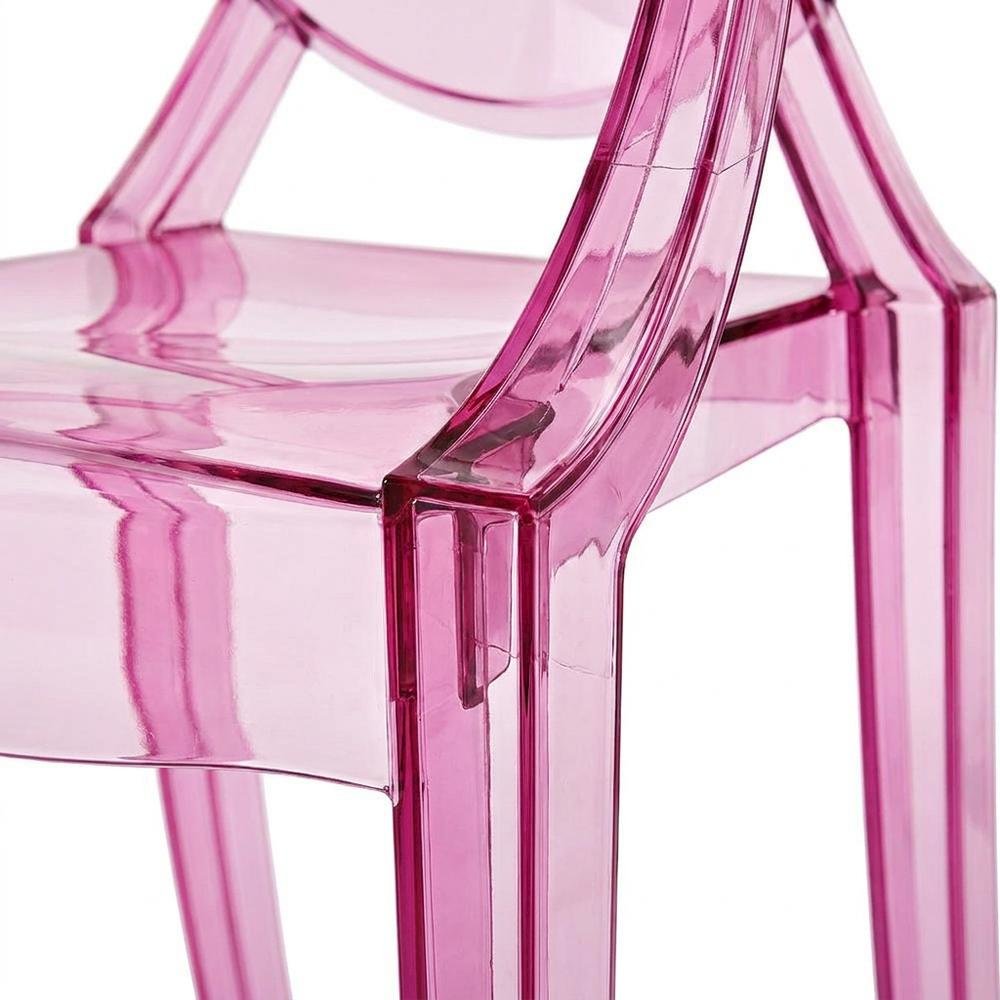 Acrylic Stackable Dining Armchair, Contoured Back, Pink. Picture 7