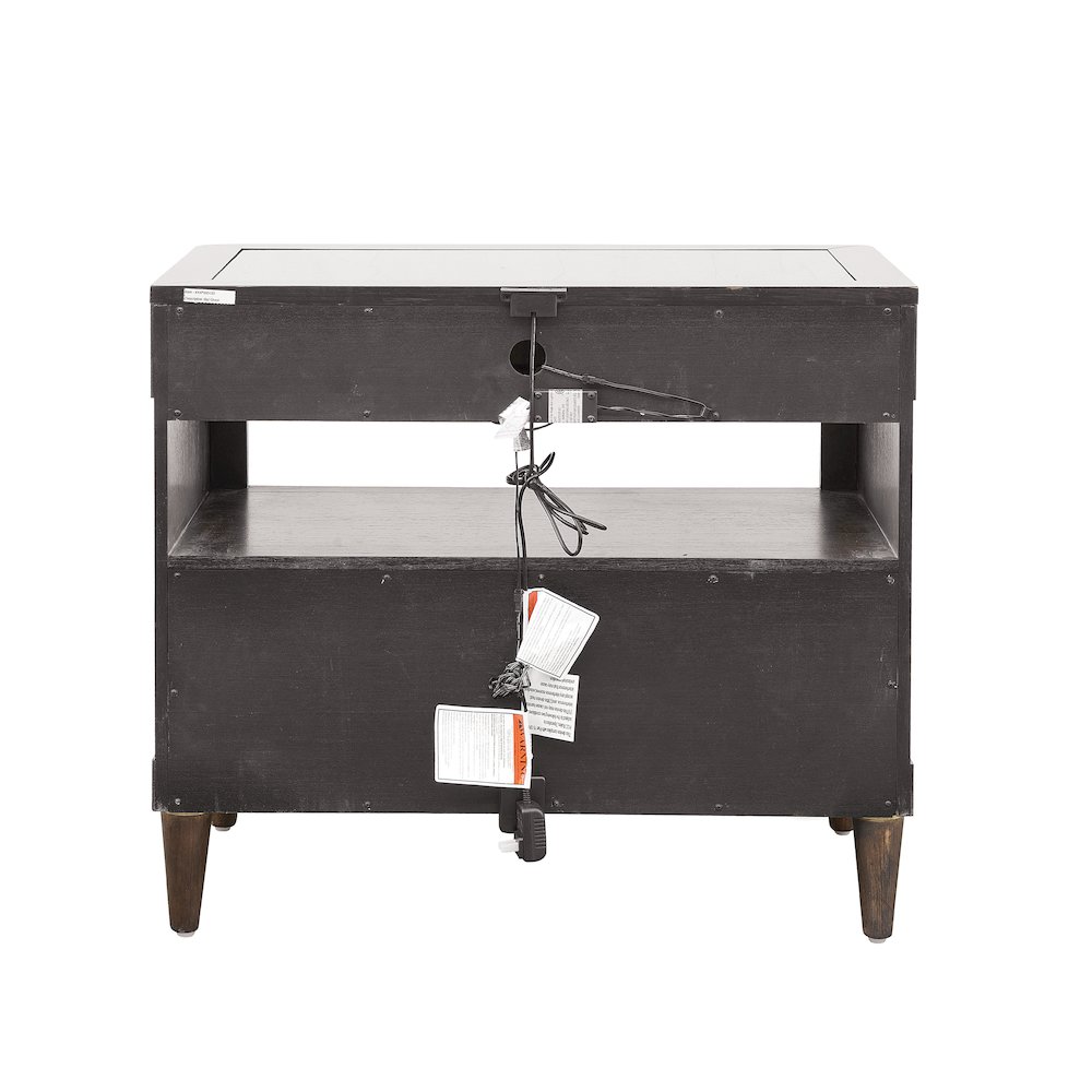 Asher Park Glass Top Bachelor's Chest, Piano Brown Finish. Picture 3