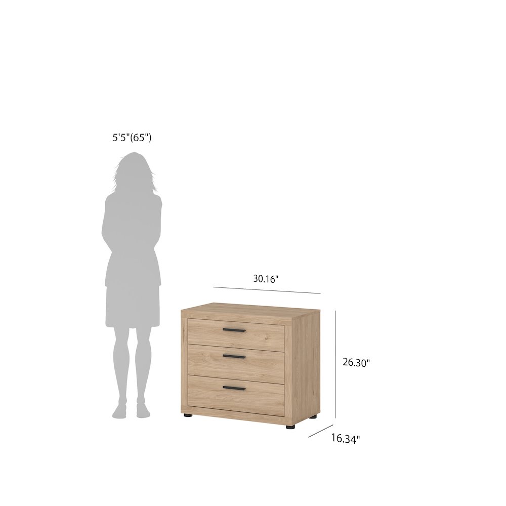 Mira 3 Drawer Chest, Jackson Hickory. Picture 10