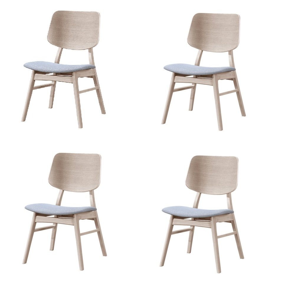 Oscar Wood Dining Chair in White Ash/Gray (Set of 4). Picture 1