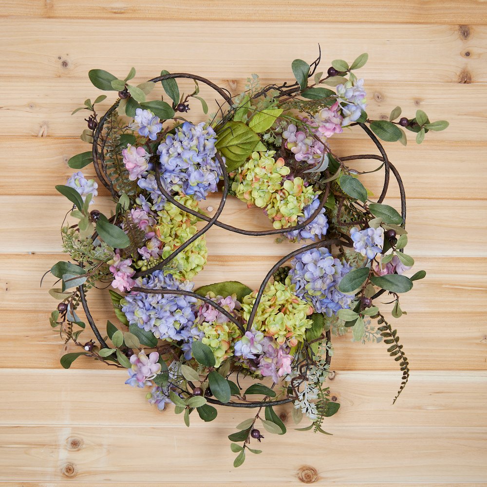 Hydrangea Wreath 22"D Cloth. Picture 2