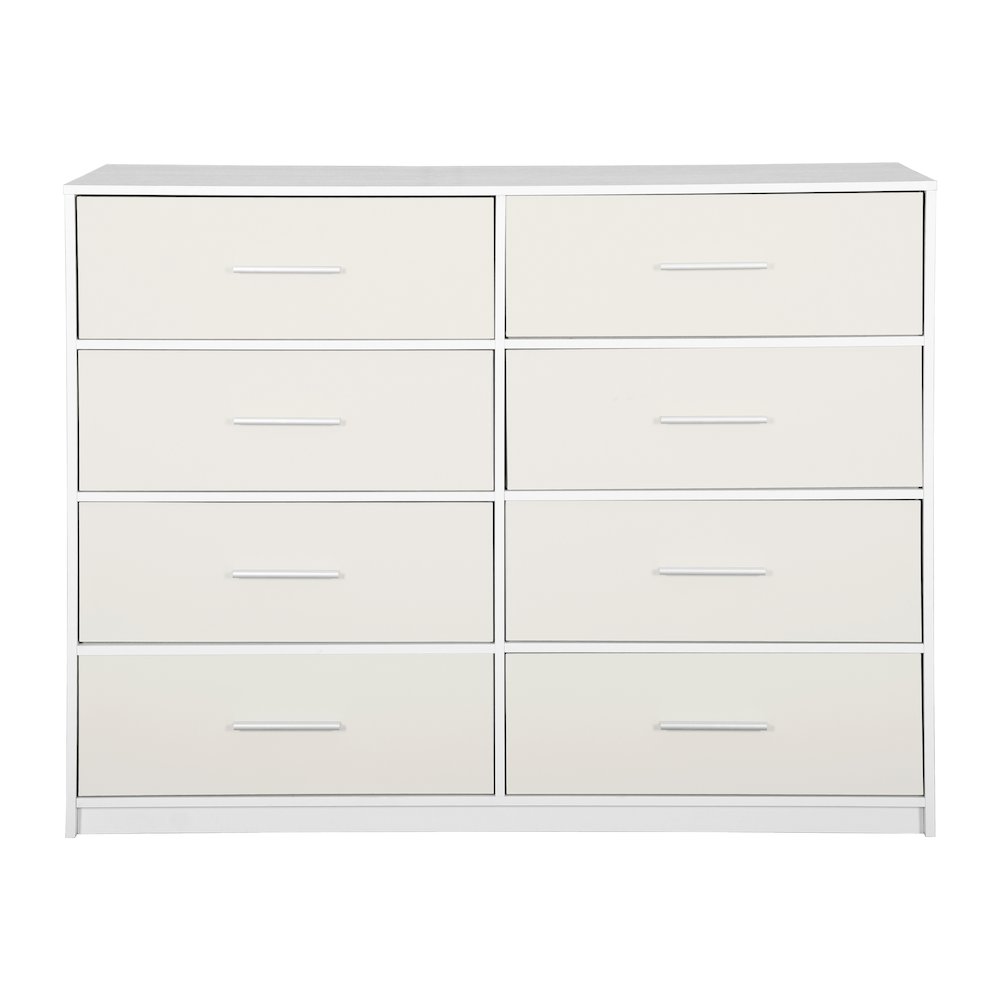 8-Drawer Dresser with Large Fabric Drawers, White. Picture 3