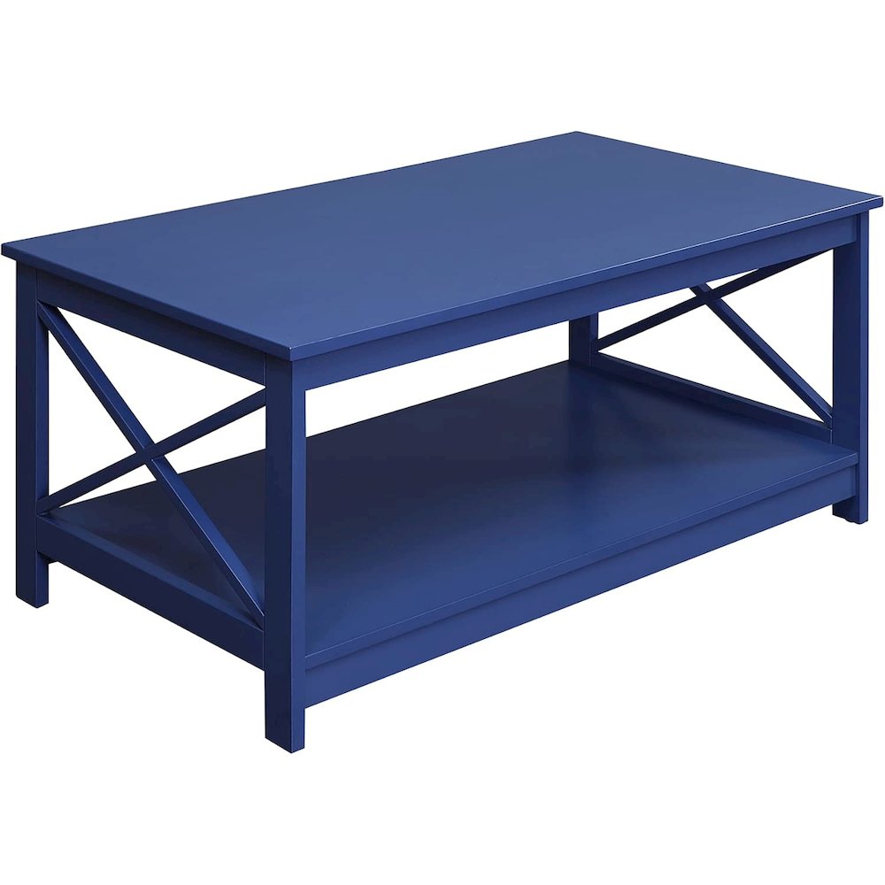 Oxford Coffee Table with Shelf, Cobalt Blue. Picture 3