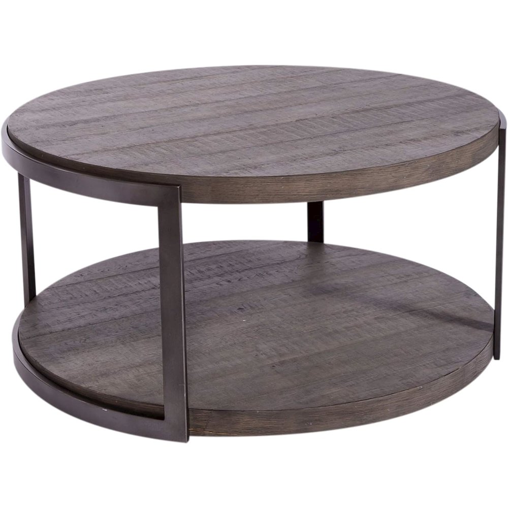 Modern View Round Cocktail Table in Gauntlet Gray. Picture 5