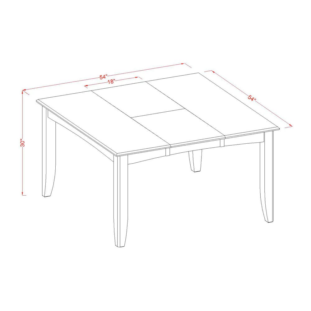PFAN9-CAP-C 9 Pc Dining room set-Square gathering Table with Leaf and 8 Dining Chairs. Picture 8