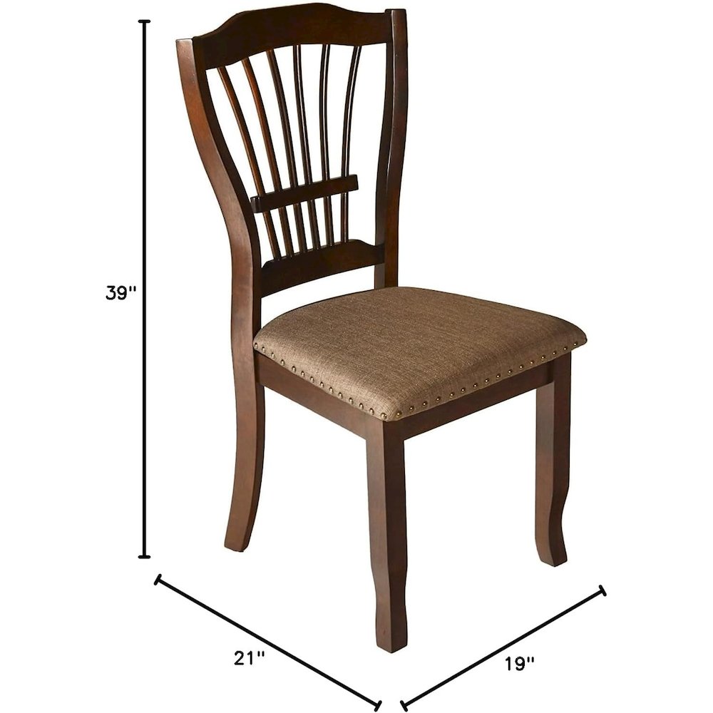 Furniture Bixby Solid Wood and Polyester Dining Chairs in Espresso. Picture 2