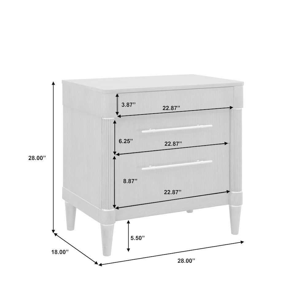 Asher Park 3 Drawer Nightstand, Piano Brown Finish. Picture 7