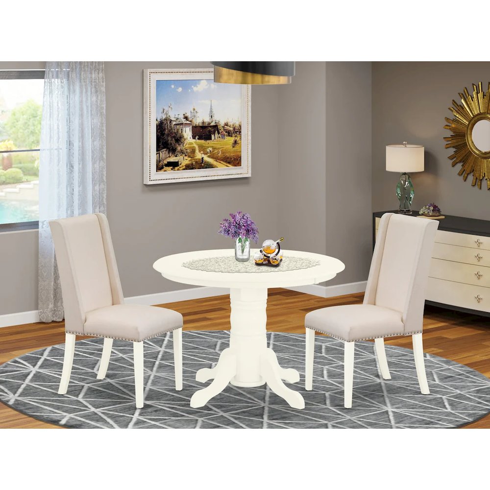 Dining Room Set Linen White, SHFL3-WHI-01. Picture 8