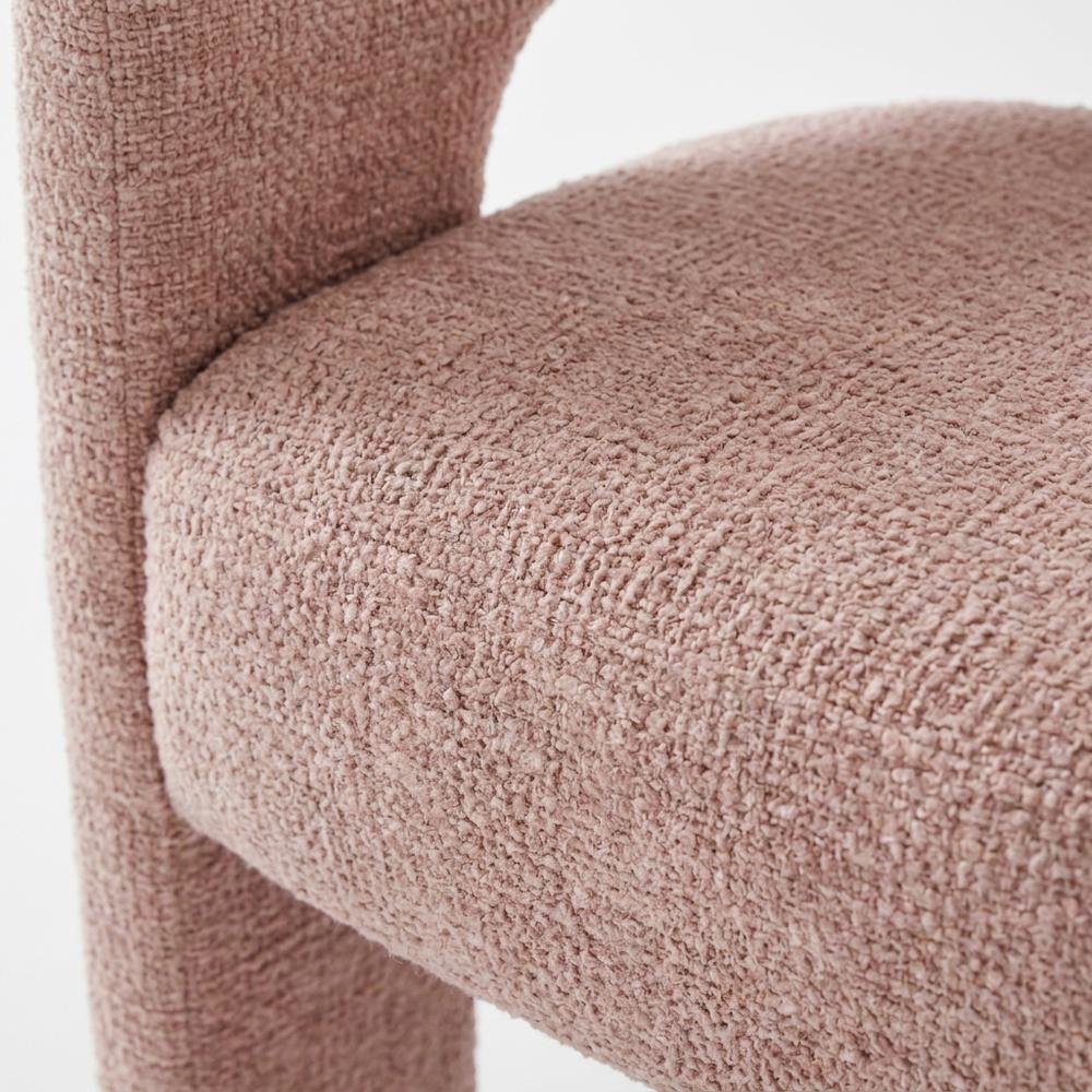 Jacquard Modern Accent Armchair, Sculptural Frame, Pink, Set of 2. Picture 6