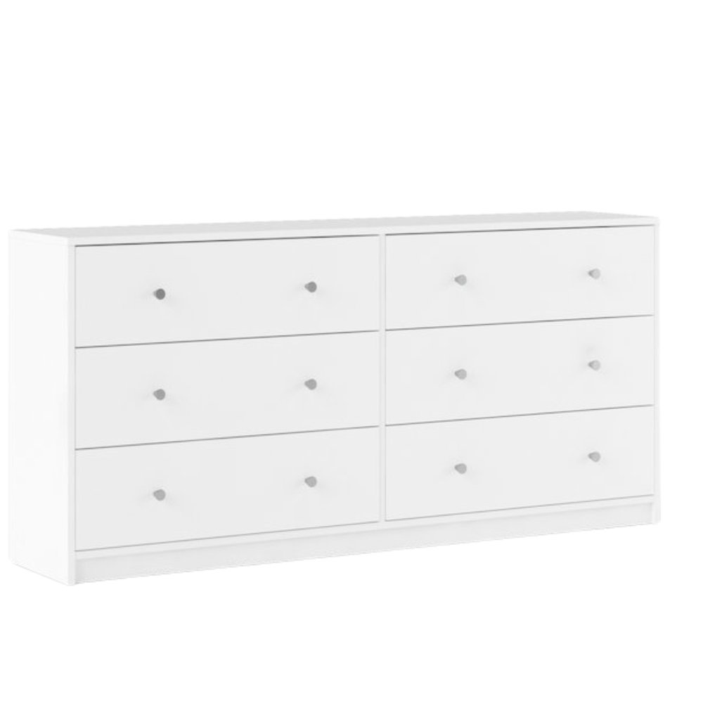 Furnifact -  White Dresser for Bedroom – Modern 6 Drawer Dresser with Spacious Storage – Sleek White Dresser and Bedroom Dresser for Clothes and Essentials. Picture 1