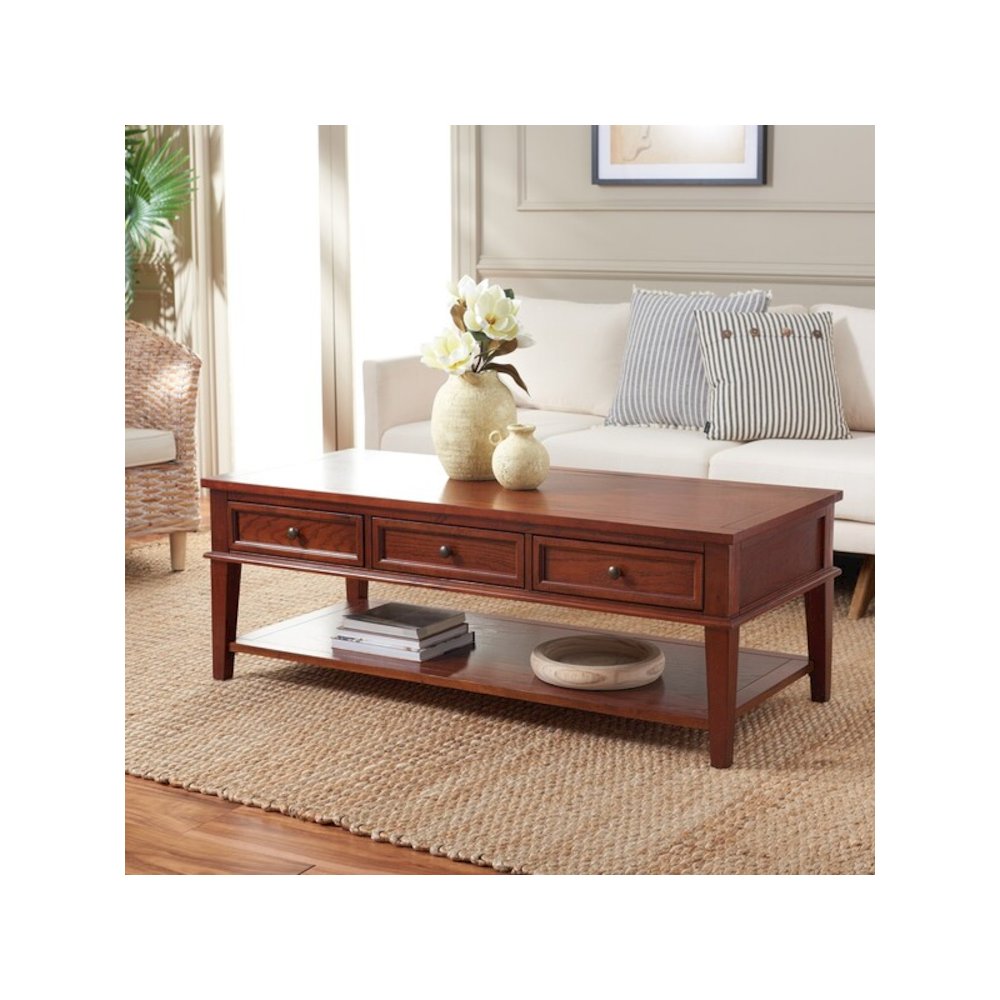 Manelin Coffee Table With Storage Drawers, Sepia/Brown. Picture 7