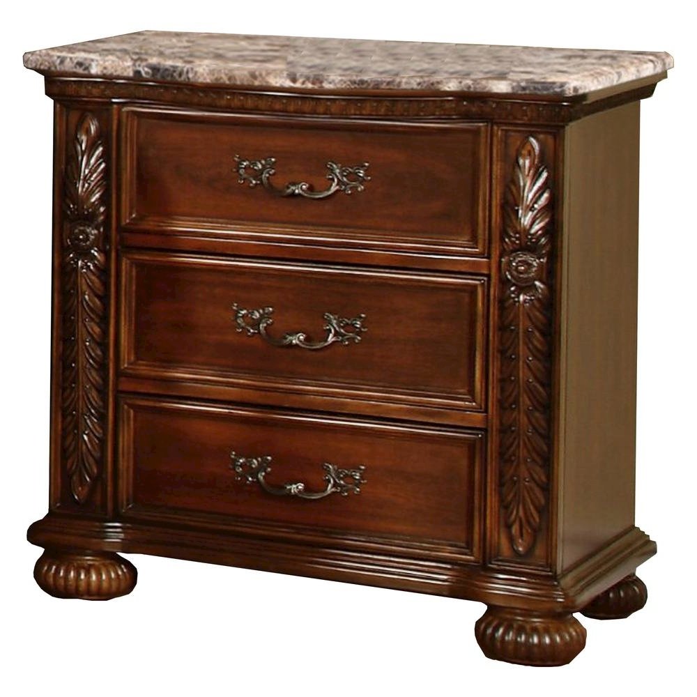 Bessy Traditional Cherry Wood Nightstand. Picture 3