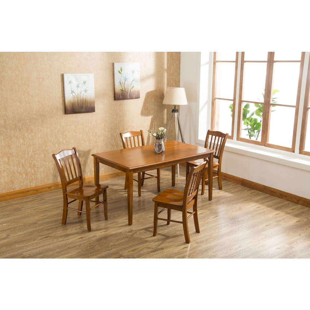 Shaker Rectangular Wood Dining Table - Walnut. Picture 2