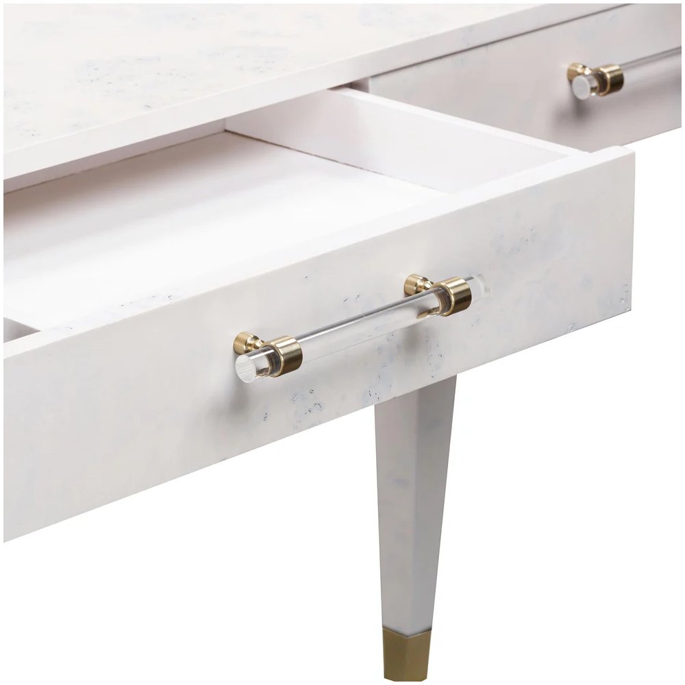 Brandyss White Burl Work Desk. Picture 6