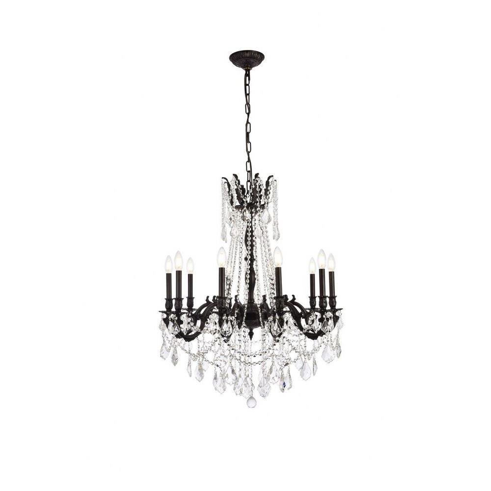 Rosalia 10 light Dark Bronze Chandelier Golden Teak (Smoky) Royal Cut Crystal. Picture 1