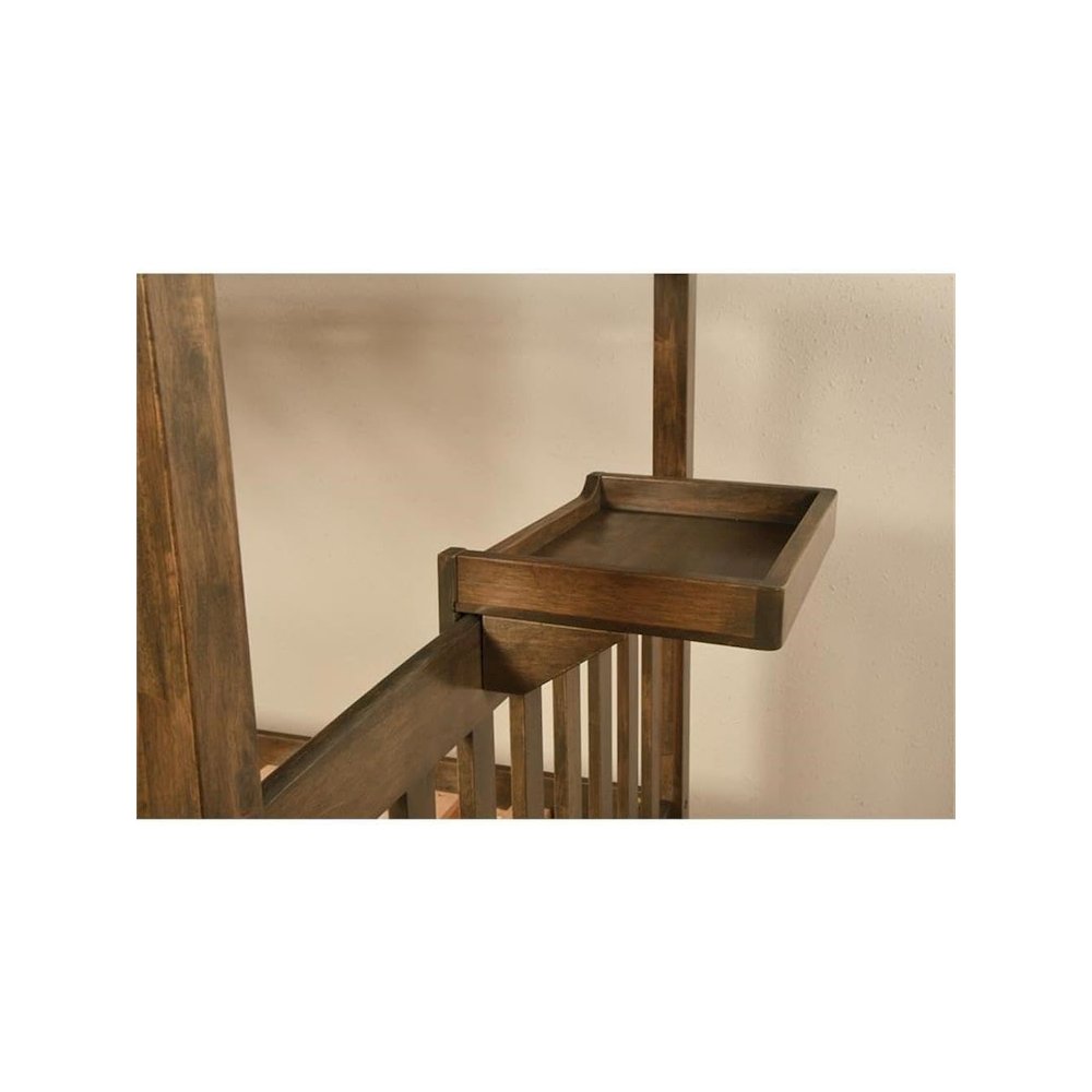 Claire Twin Wood Bunk Bed with Tray in Brown-Mattresses Not Included. Picture 5