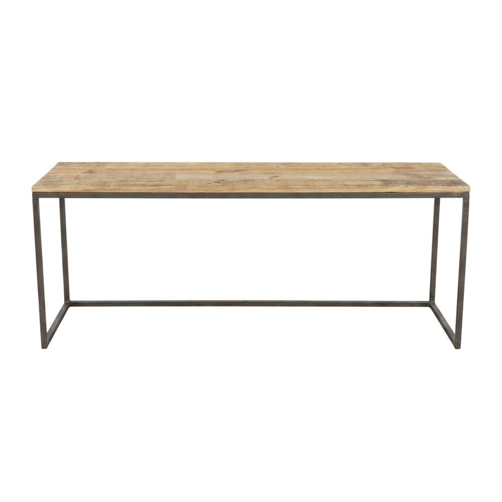 Iron And Recycled Wood Bench. Picture 1