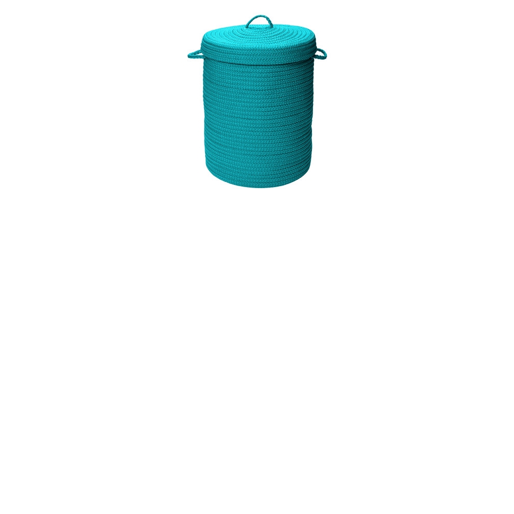 Simply Home Solid Turquoise 16x16x24 hamper w/ lid. Picture 1