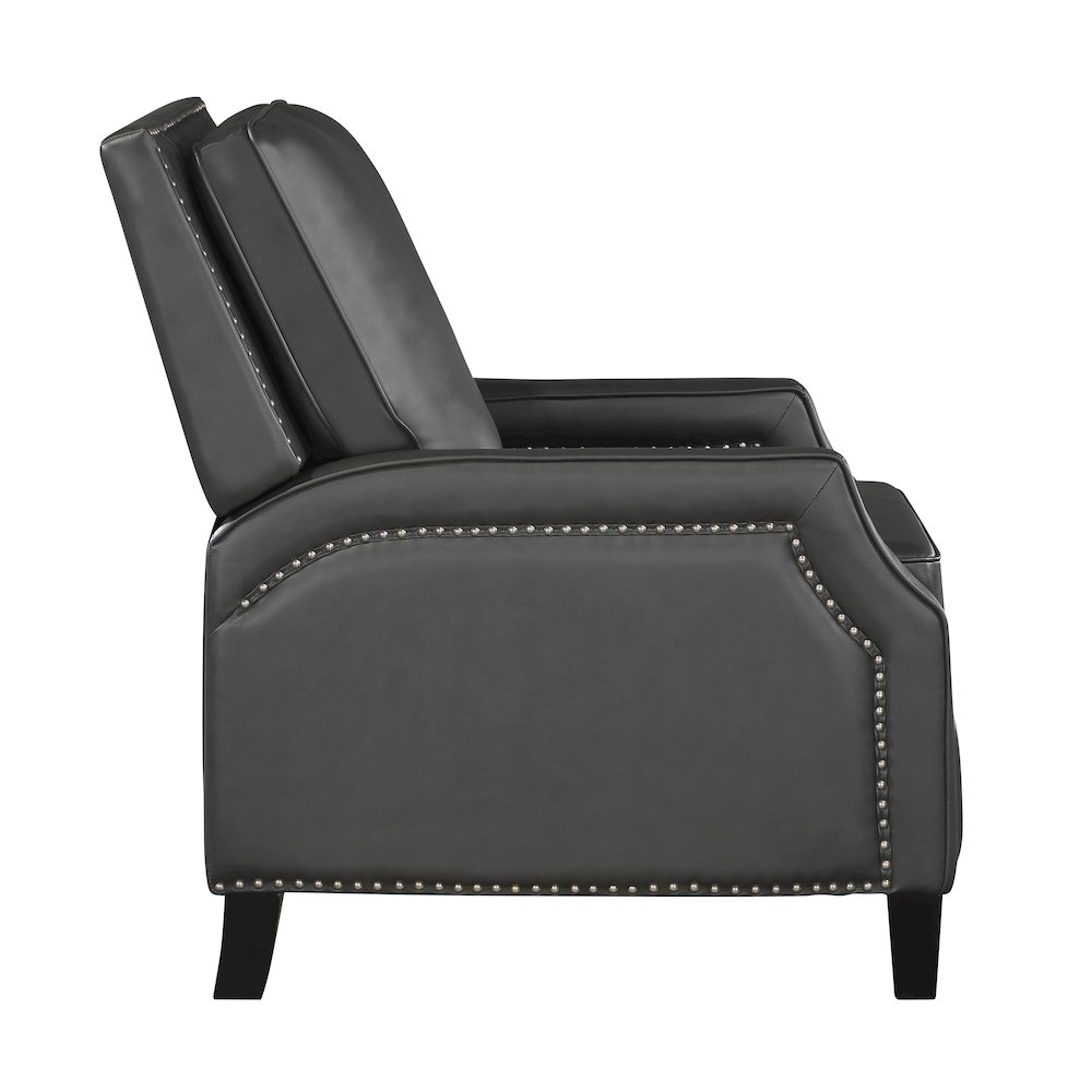 Lexicon Berenson Faux Leather Push Back Recliner in Gray. Picture 3