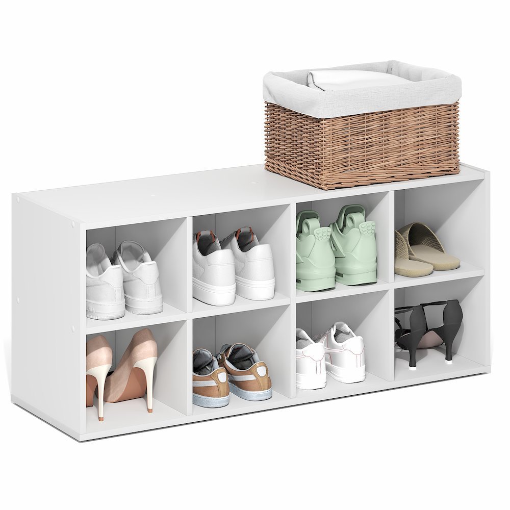 FANO Shoe Rack, 8-Cube Shoe Organizer, Stackable Shoe Storage, White. Picture 5