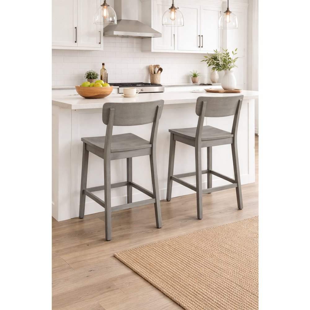 Torino Wood Counter Stool - Fallen Rock. Picture 2