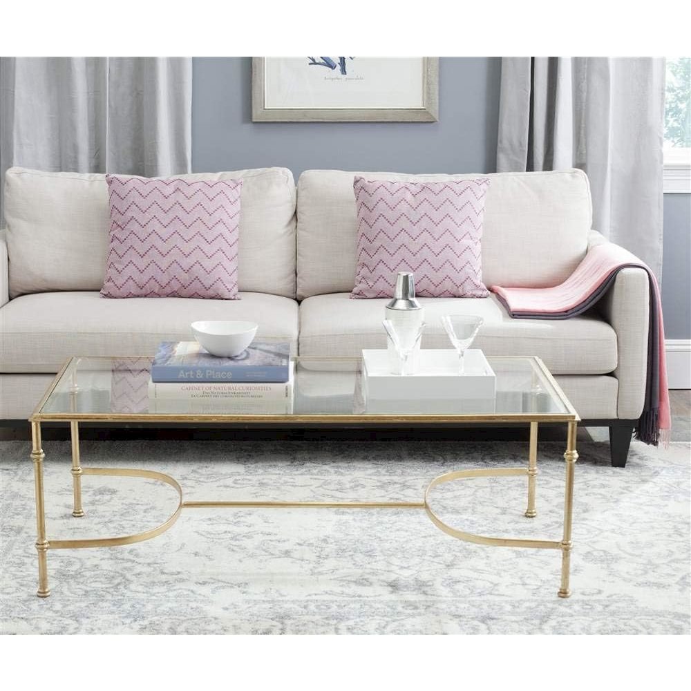 Safavieh Home Collection Lucille Coffee Table, Gold. Picture 3