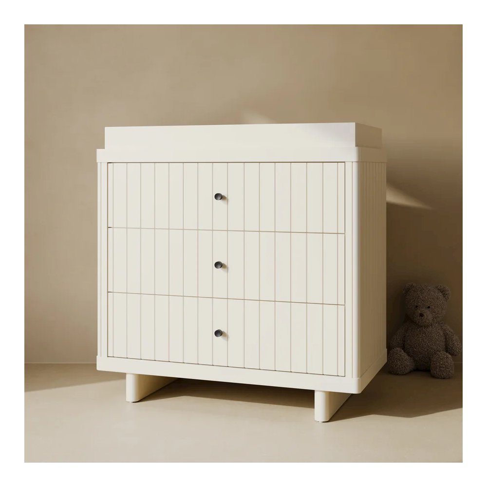Kyoto 3 Drawer Chest with Topper - Frosted Oat. Picture 3