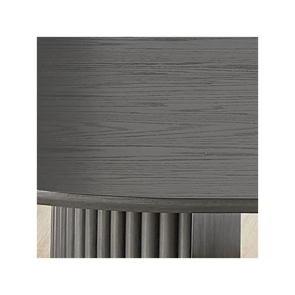 Valencia 5-Piece 80" Oval Gray Oak Finish Dining Set with Dual Pedestal Base. Picture 4