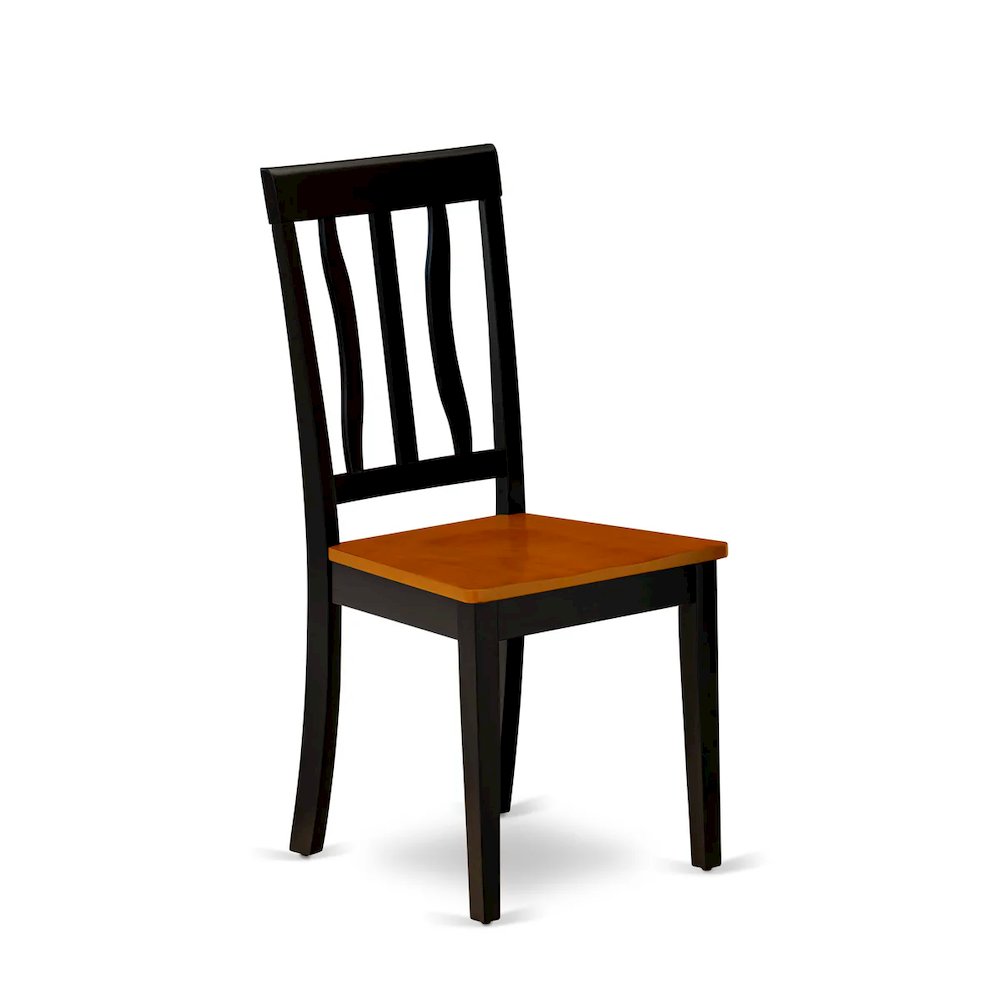 Antique Kitchen Dining Chairs - Slat Back Wooden Seat Chairs, Set of 2. Picture 3