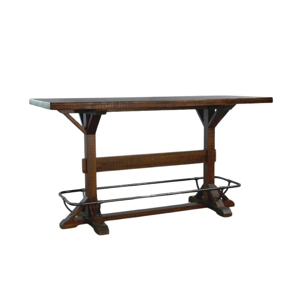 Brown Solid Wood Bar Table, High Top Counter Height Table for Dining Area. Picture 1