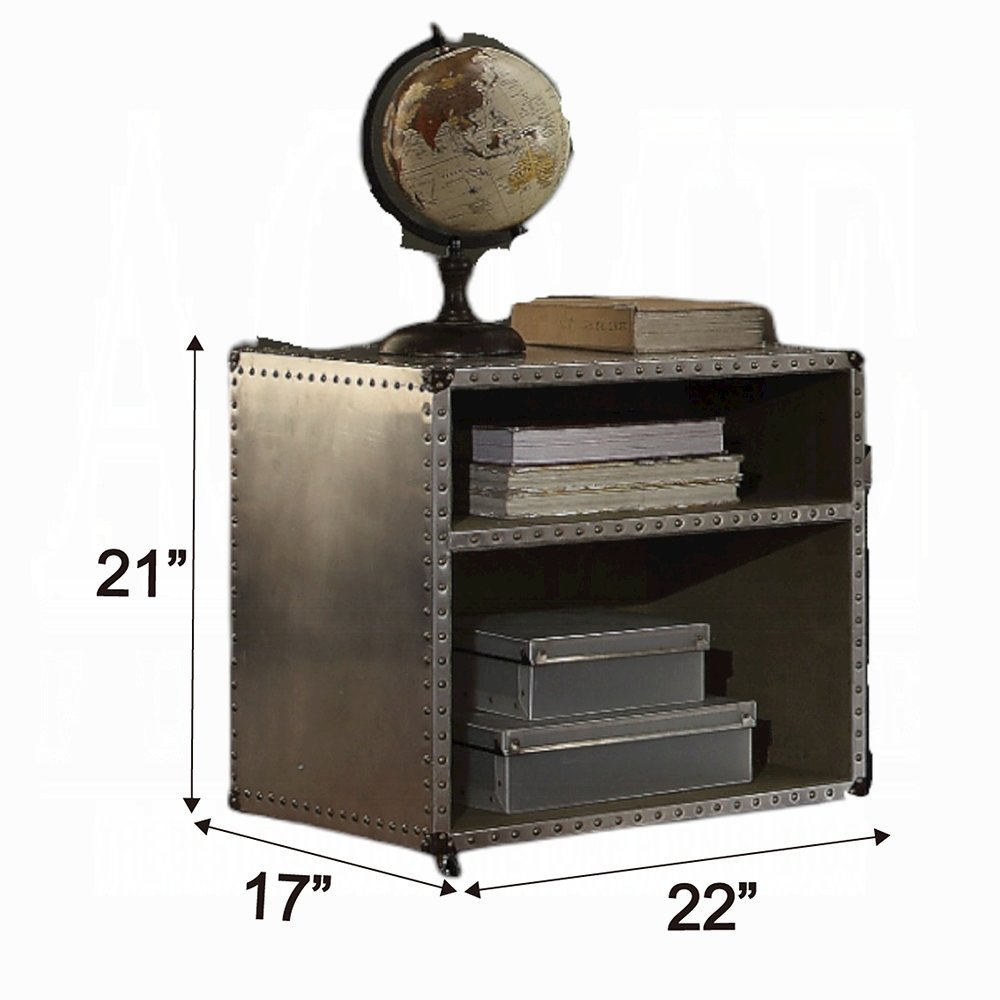 Brancaster Nightstand w/USB Port Aluminum. Picture 2