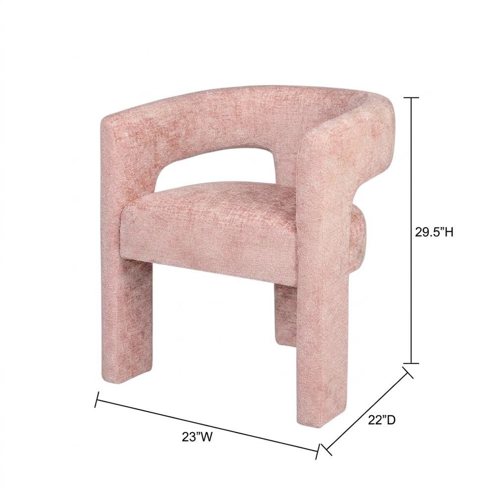 Jacquard Modern Accent Armchair, Sculptural Frame, Pink, Set of 2. Picture 5