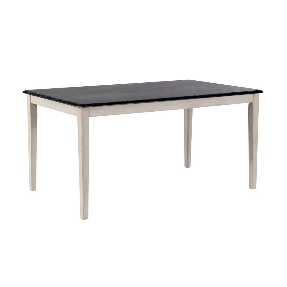 Shaker Rectangular Wood Dining Table - European Black Ash/Antique White. Picture 1
