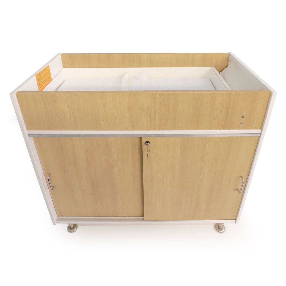 Infant Changing Cabinet in Brown and White Color. Picture 2