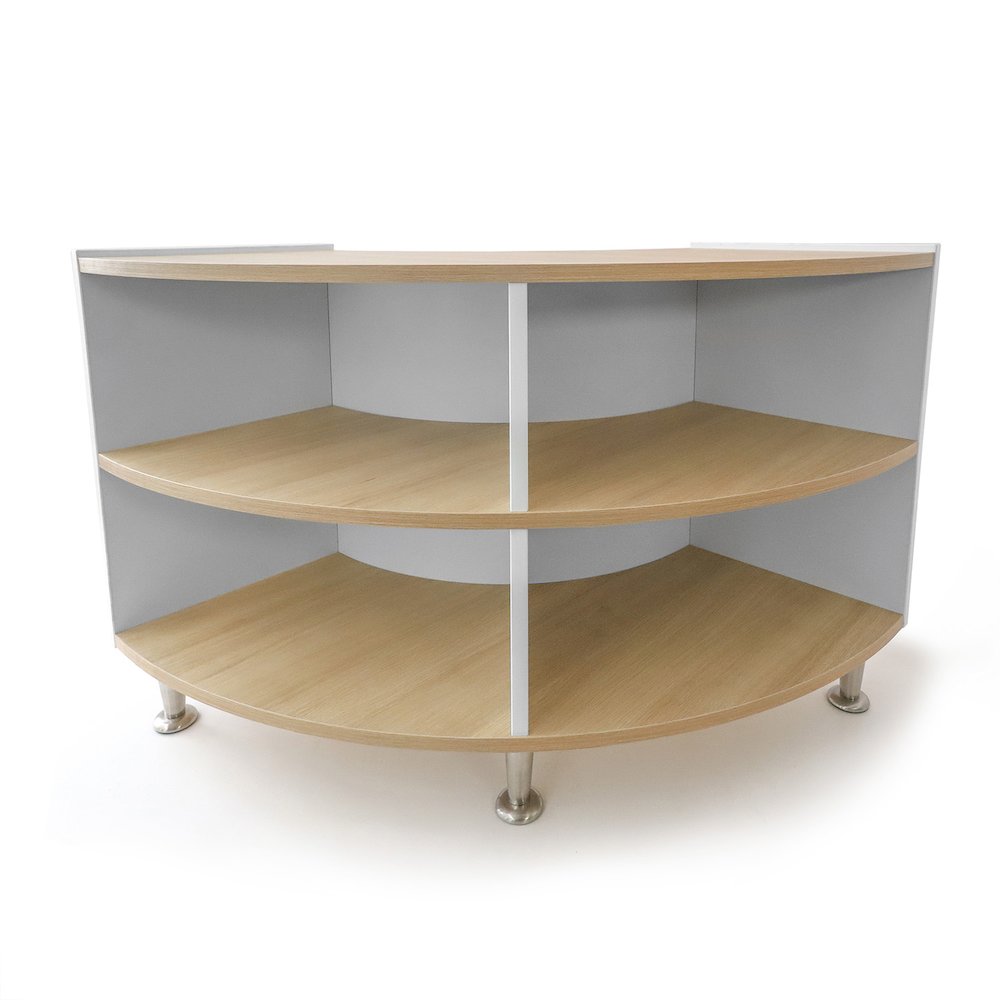 Curve In Storage Cabinet 27H in Brown and White Color. Picture 5