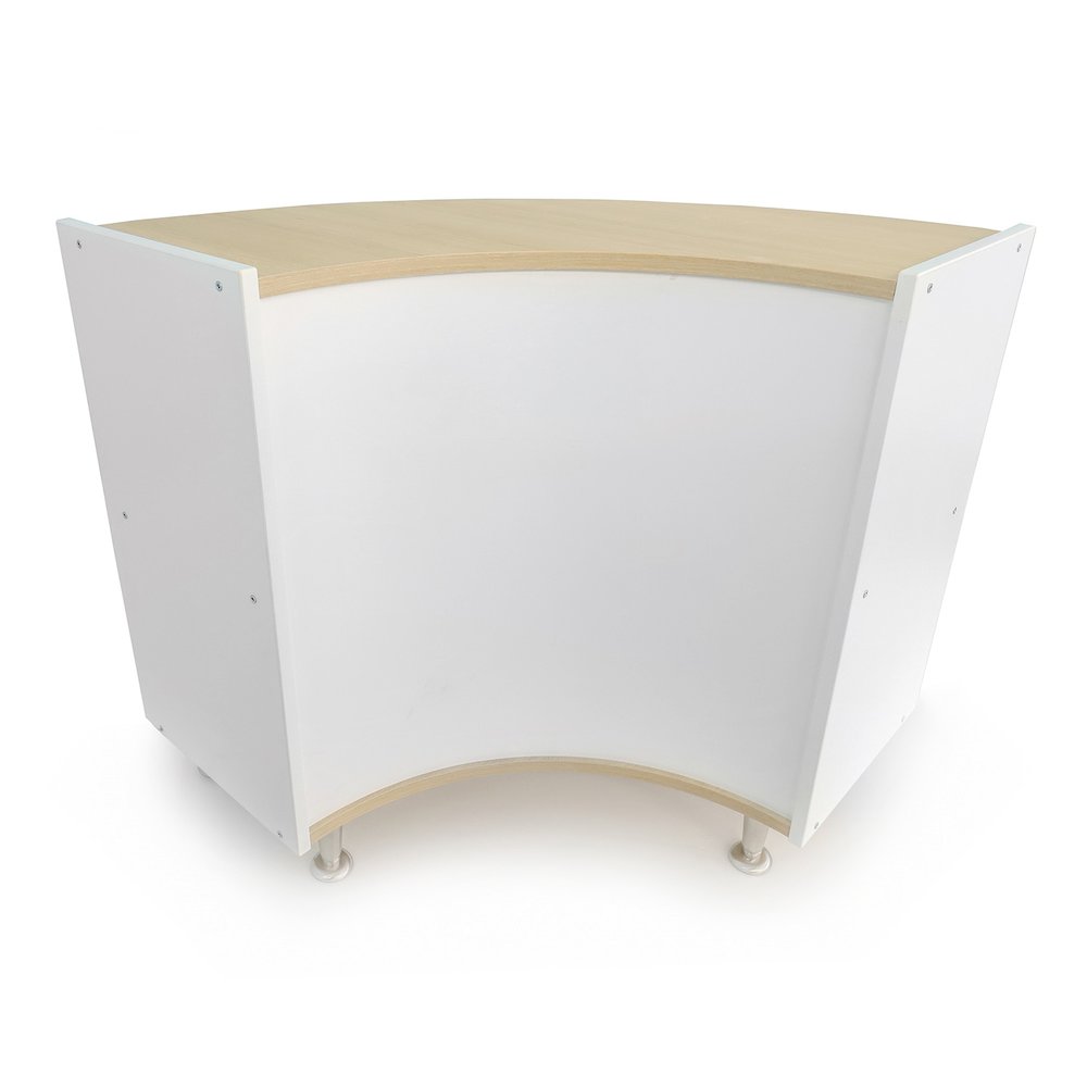 Curve In Storage Cabinet 33H in Brown and White Color. Picture 3